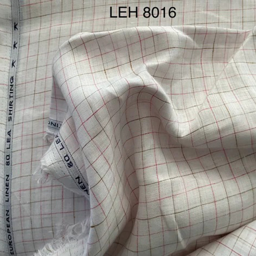 80 Lea Pure Linen Checks Fabric - Color: White