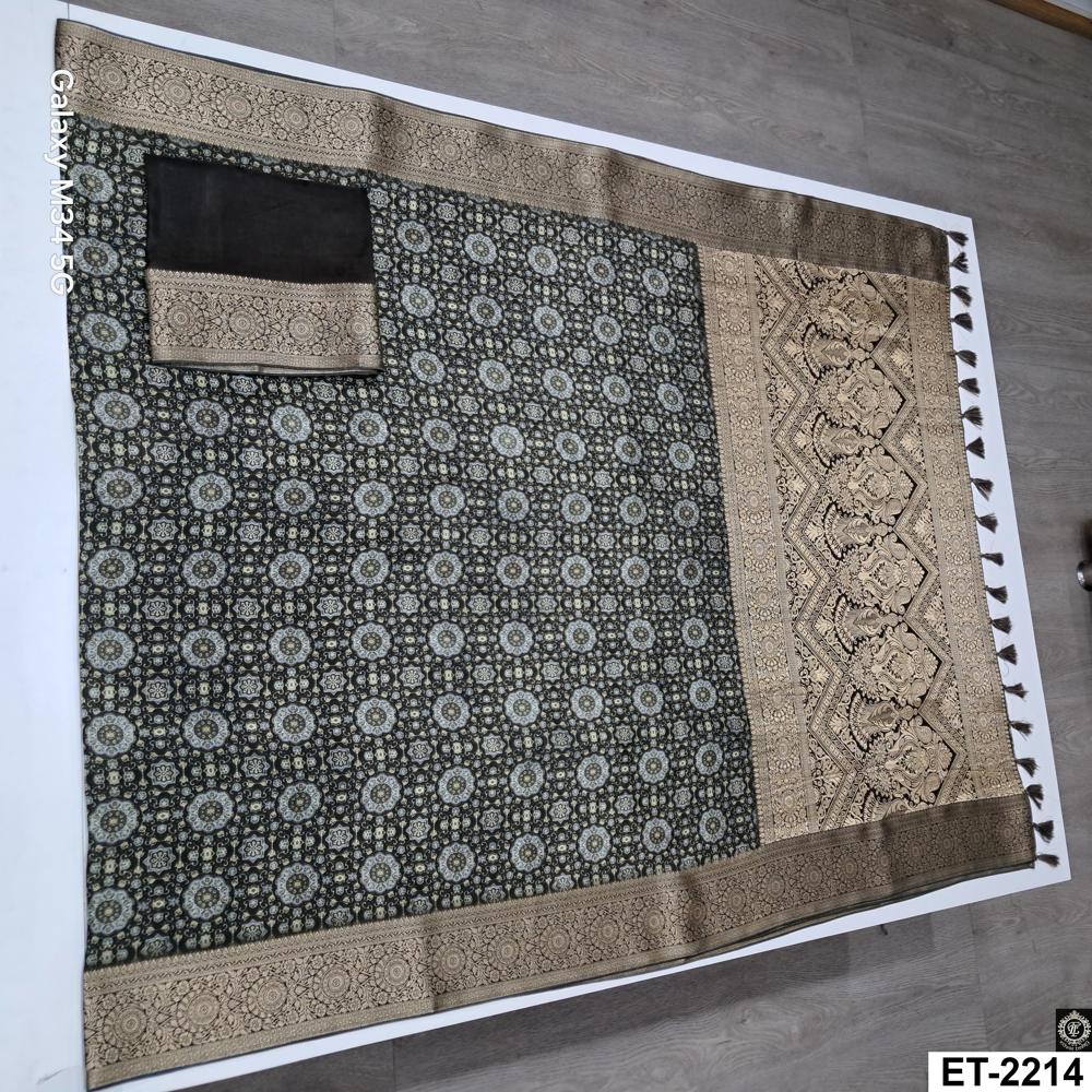 BLOCK PRINT FANCY SAREE