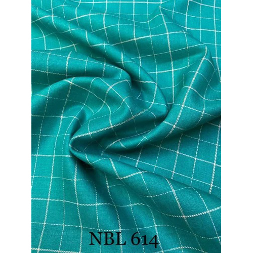 60 Lea Pure Linen Dobby Checks Shirting Fabric