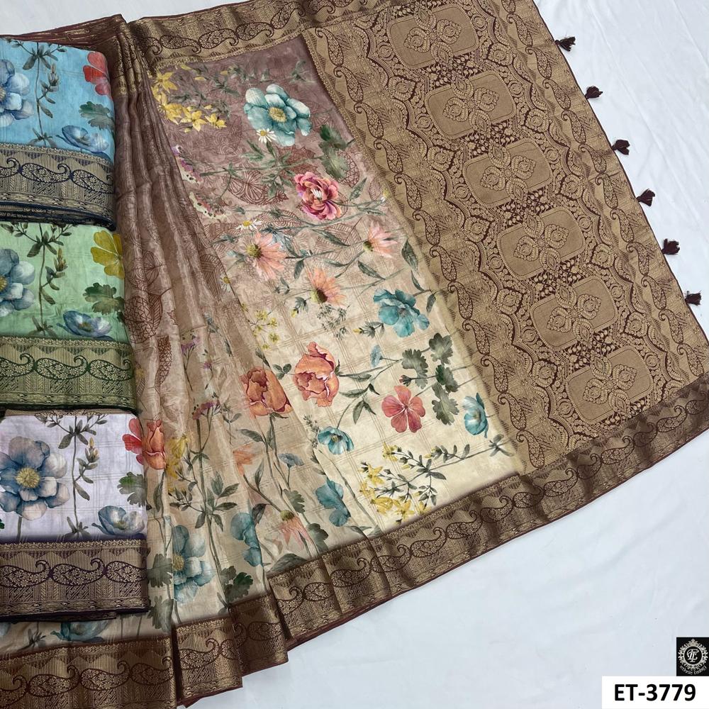 Woven Design Saree With Blouse Piece - Color: Cream