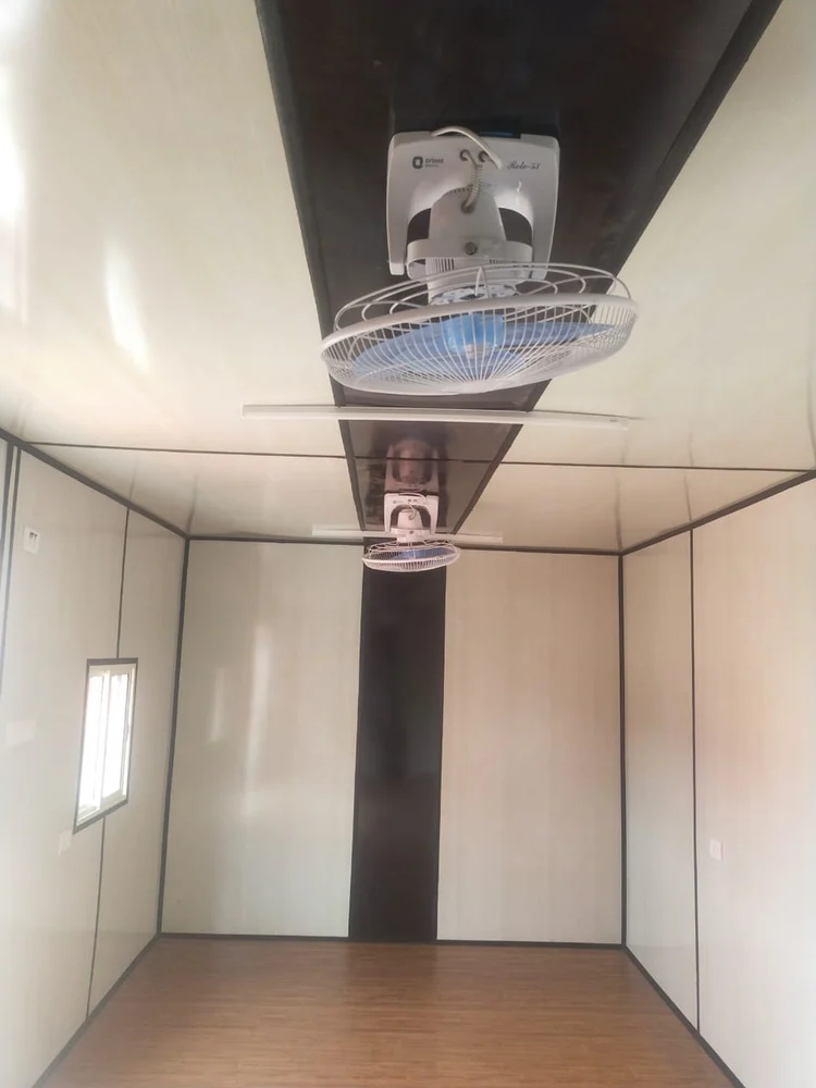 Steel Modular 20 Feet Rectangular Portable Office Container, For House - Color: White