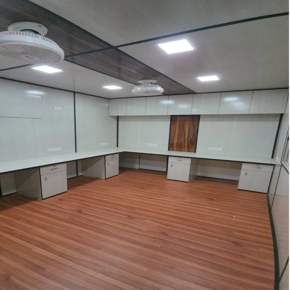 Steel Modular 20 Feet Rectangular Portable Office Container, For House - Color: White