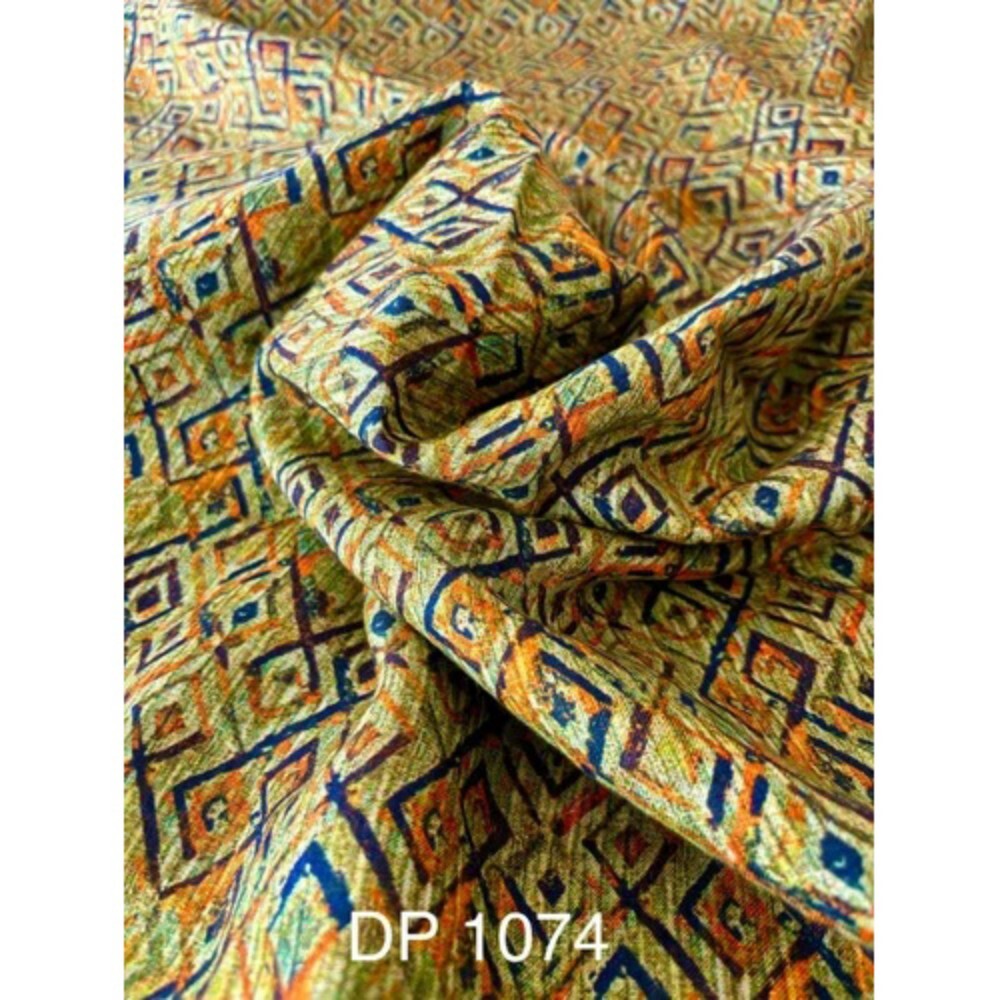 125 G Sm Pure Linen Digital Printed Fabric - Color: Multicolor
