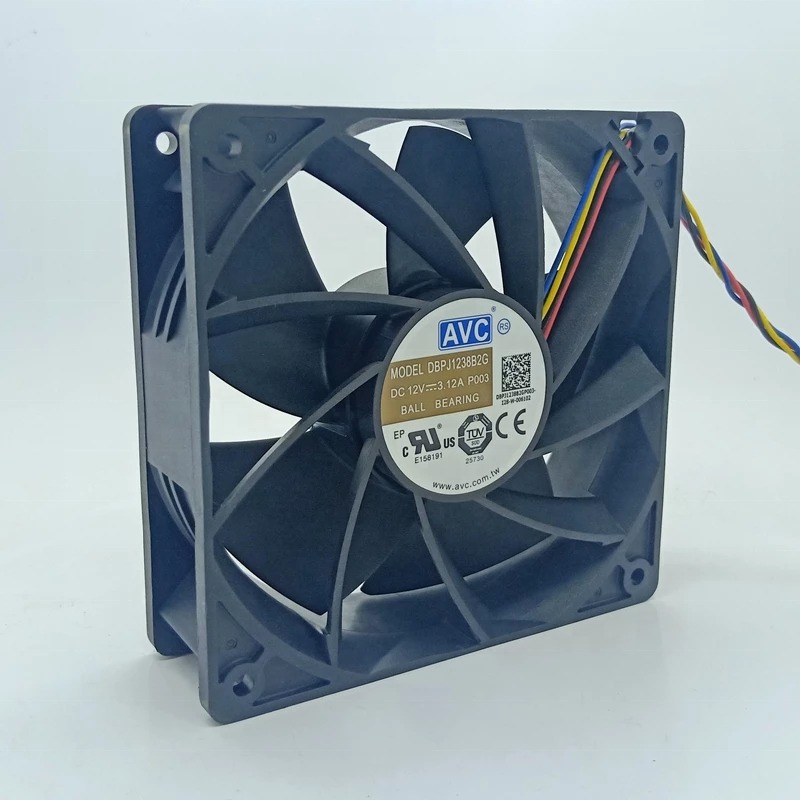 Avc Dbpj1238b2g 12038 120x120x38mm 12cm 12v Dc 3.12a 7000rpm 4 Pins Pwm Brushless Cabinet Axial Cooling Fan For Mining Machine - Color: Black