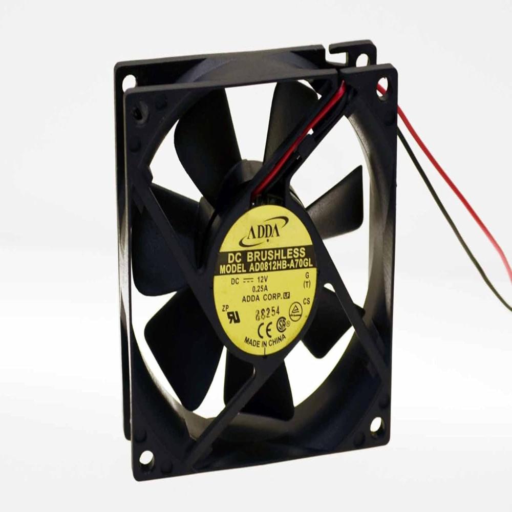 Adda AD0812HB-A70GL 80mm x 25mm Ball Bearing Case fan with 4 pin pass thru connector NEW