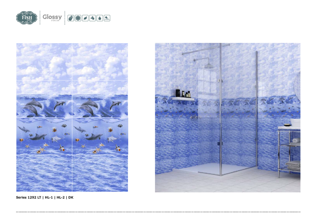 Granite Tiles - 250x375mm, Glossy Blue Ceramic | Durable, Easy To Clean, Scratch Resistant, Low Water Absorption, Suitable For Interiors