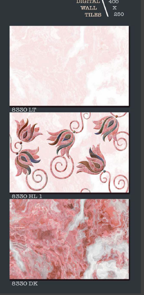 Polished Tiles - 250x400mm | Ceramic, Vitrified, Non-slip Surface, Glossy Finish, Suitable For Wall Applications, Easy Maintenance