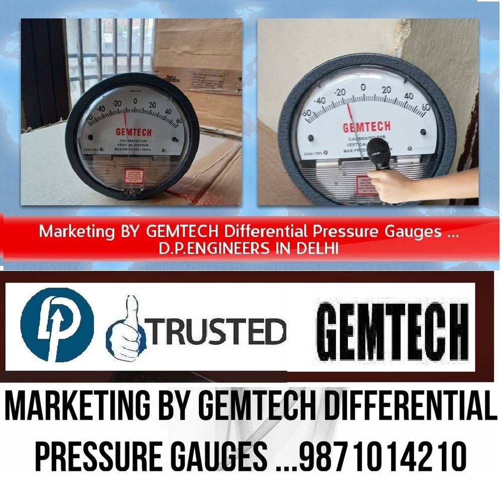 Popular Cities GEMTECH Differential Pressure Gauge Wholesalers - Meerut