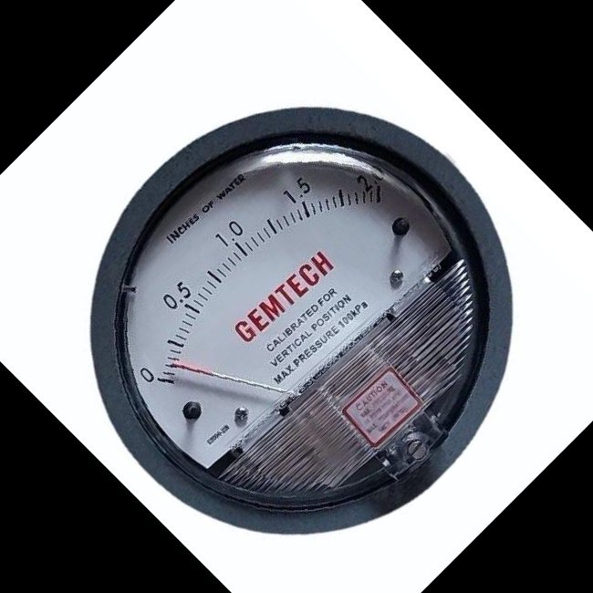 Model G2001-SP GEMTECH Differential Pressure Gauge Range 0-1 Inch W.C.