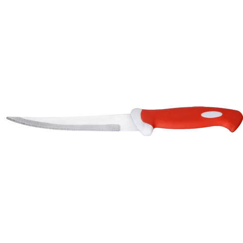 Ss Plain Knife - Color: Red And Silver