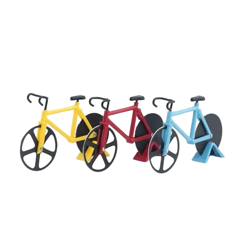 Stainless Steel Bicycle Shape Pizza Cutter - Color: Multicolor