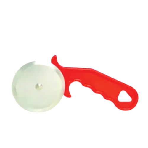 Pizza Cutter With Platic Handle - Color: Silver And Red