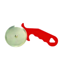 Pizza Cutter With Platic Handle - Color: Red