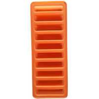 10 Ice Cube Silicon Ice Tray - Color: Orange