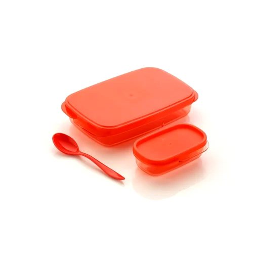 Plastic Lunch Box - Color: Red