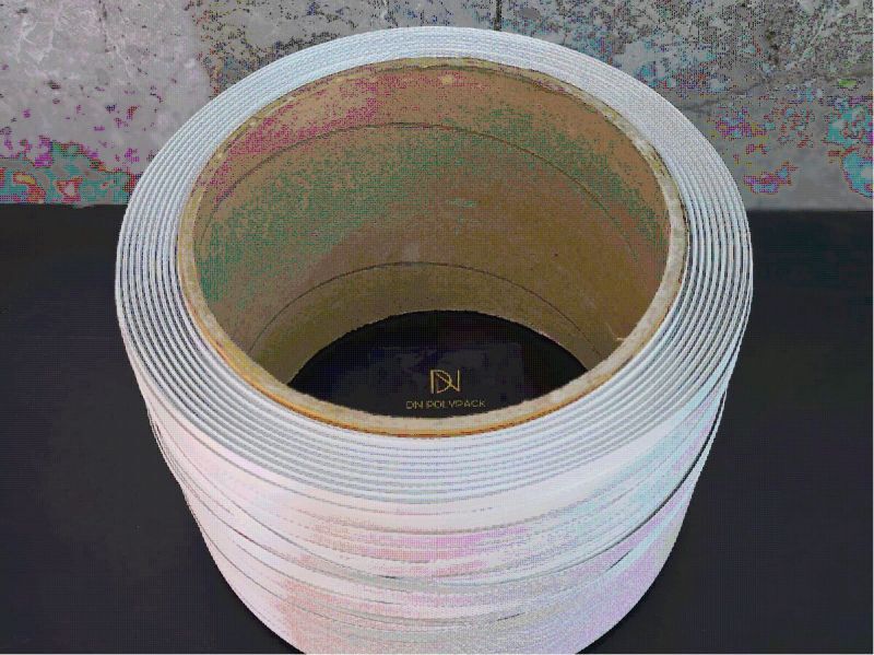 सफेद प्रिंटेड कोटिंग पीपी स्ट्रैप