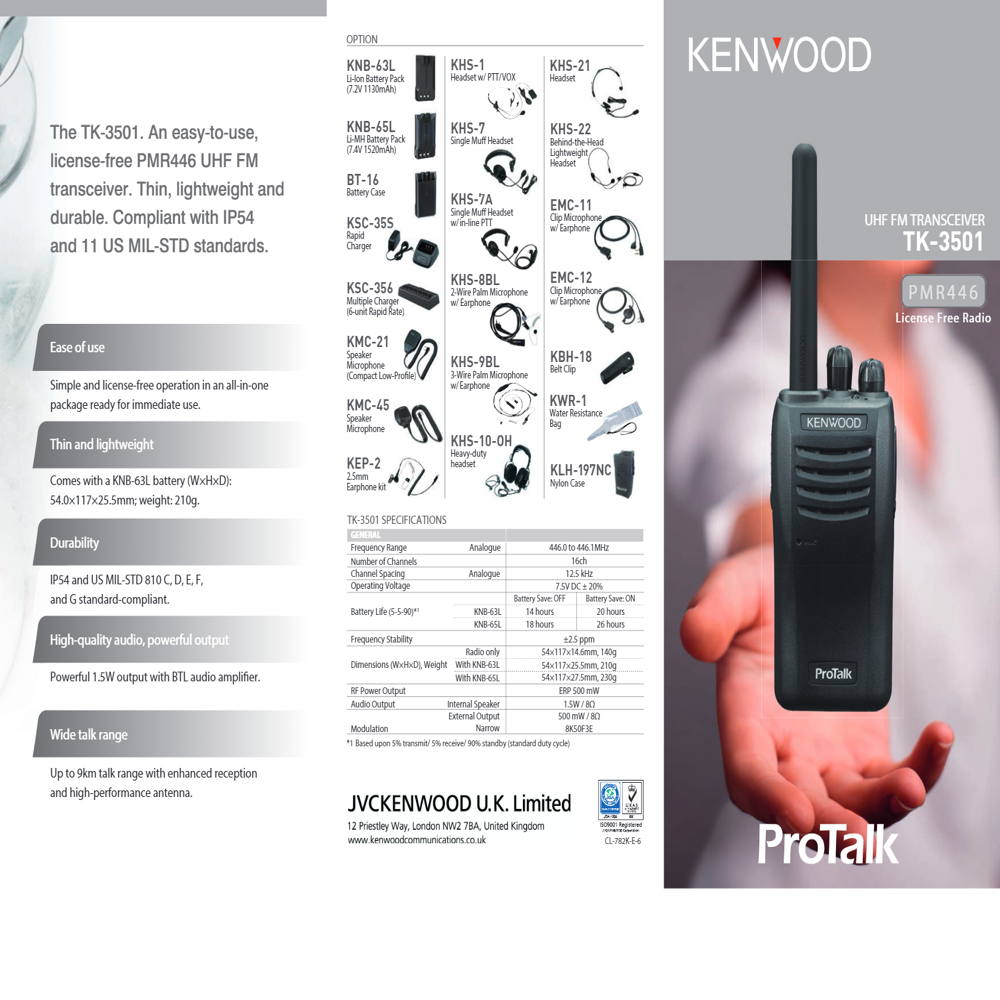 Kenwood VHF Portable Radios