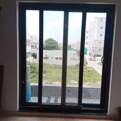 UPVC Sliding Door - Stainless Steel, Custom Size, Elegant Black Finish | Screw-In Installation, Color-Coated Surface for Modern Spaces