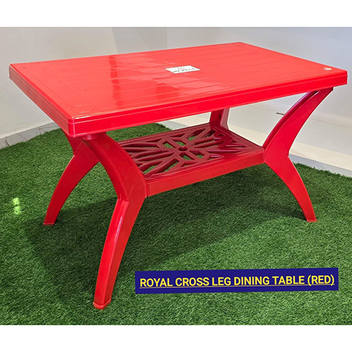 Red Royal Cross Leg Dining Table