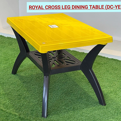 DC Yellow Royal Cross Leg Dining Table