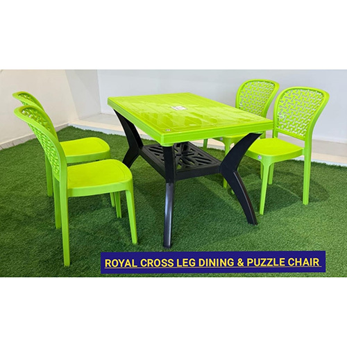 Green Royal Cross Leg Dining And Puzzle Chair