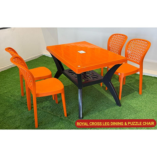 Orange Royal Cross Leg Dining And Puzzle Chair