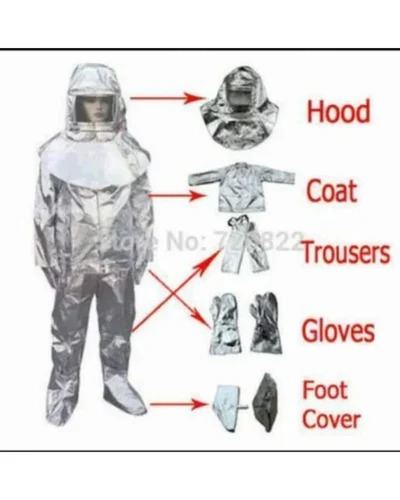 Aluminised Fire Proximity Suits - Color: Silver