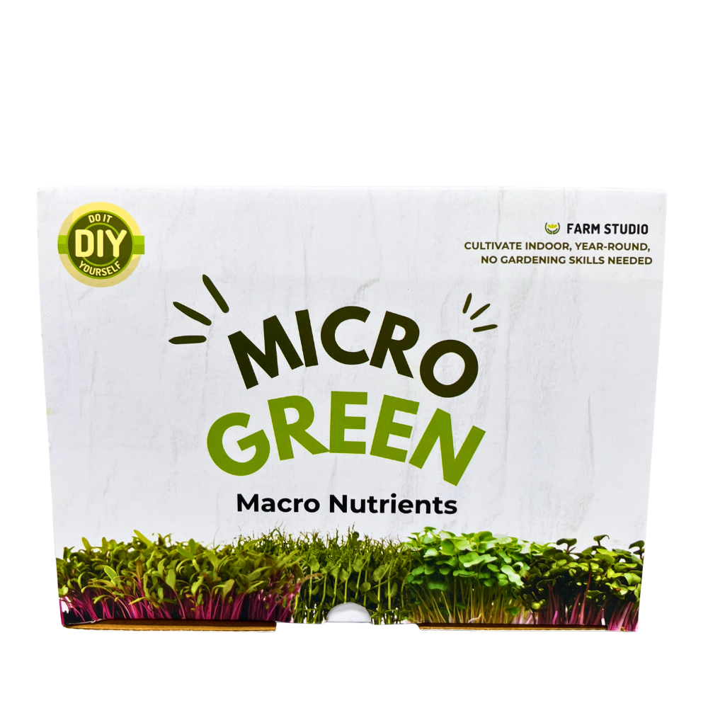 Farm Studio - Diy Microgreens Kit - Easy To Use Kit For Beginners | Grow 2 Types Of Microgreens | Sustainable & Ecofriendly Gift - Color: Brown