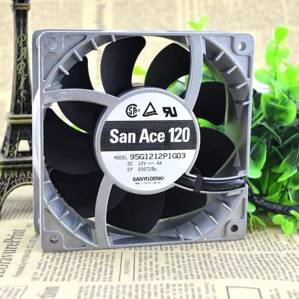 San Ace 120 9SG1212P1G06 Double Ball 12V-4A DC Cooling Fan 120 * 120 * 38mm 4-Wire (Aluminium)
