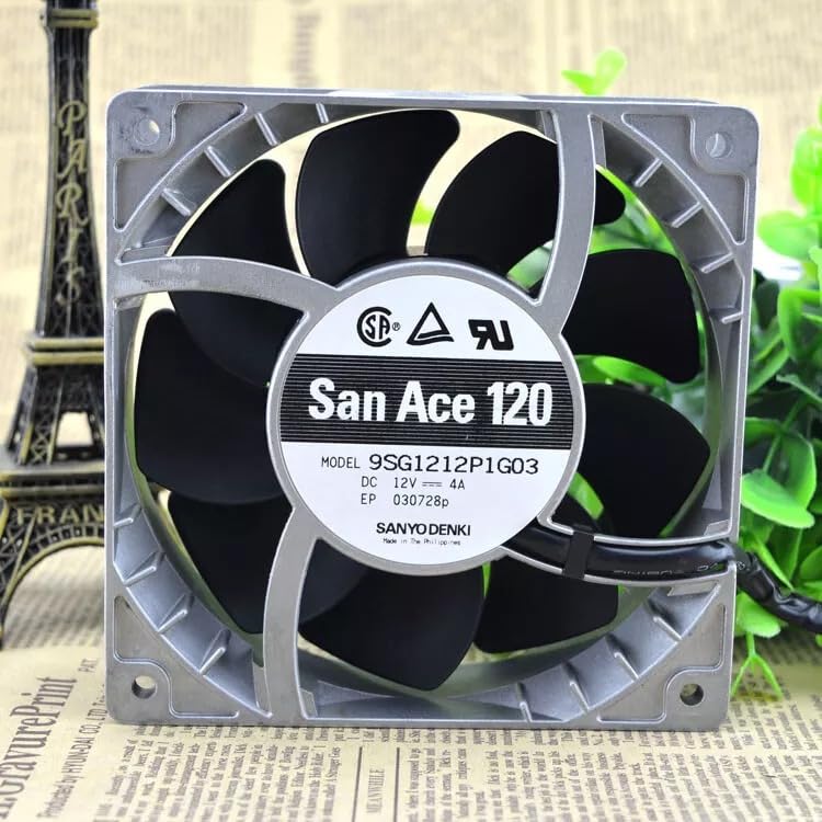 San Ace 120 9SG1212P1G06 Double Ball 12V-4A DC Cooling Fan 120 * 120 * 38mm 4-Wire (Aluminium)