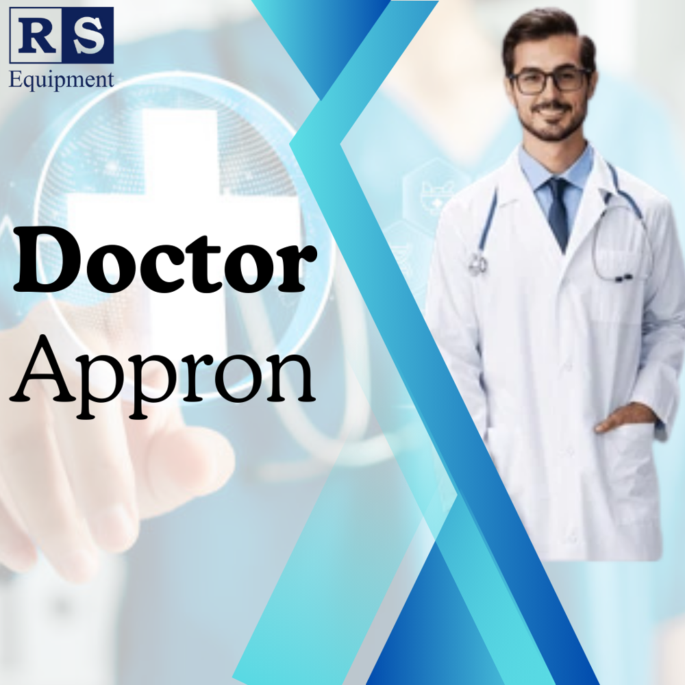 Plain White Doctors Apron - Fabric Type: Cotton