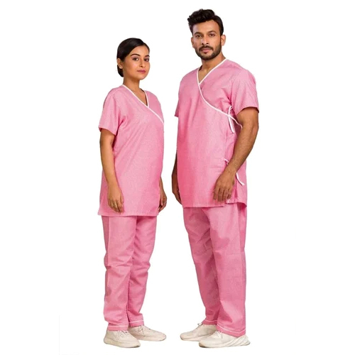 Hospital Linen Kurta Pajama - Color: Pink