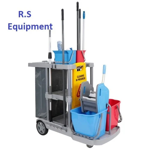 RSE- 889 Multi-Functional Janitorial Cart With Double Bucket