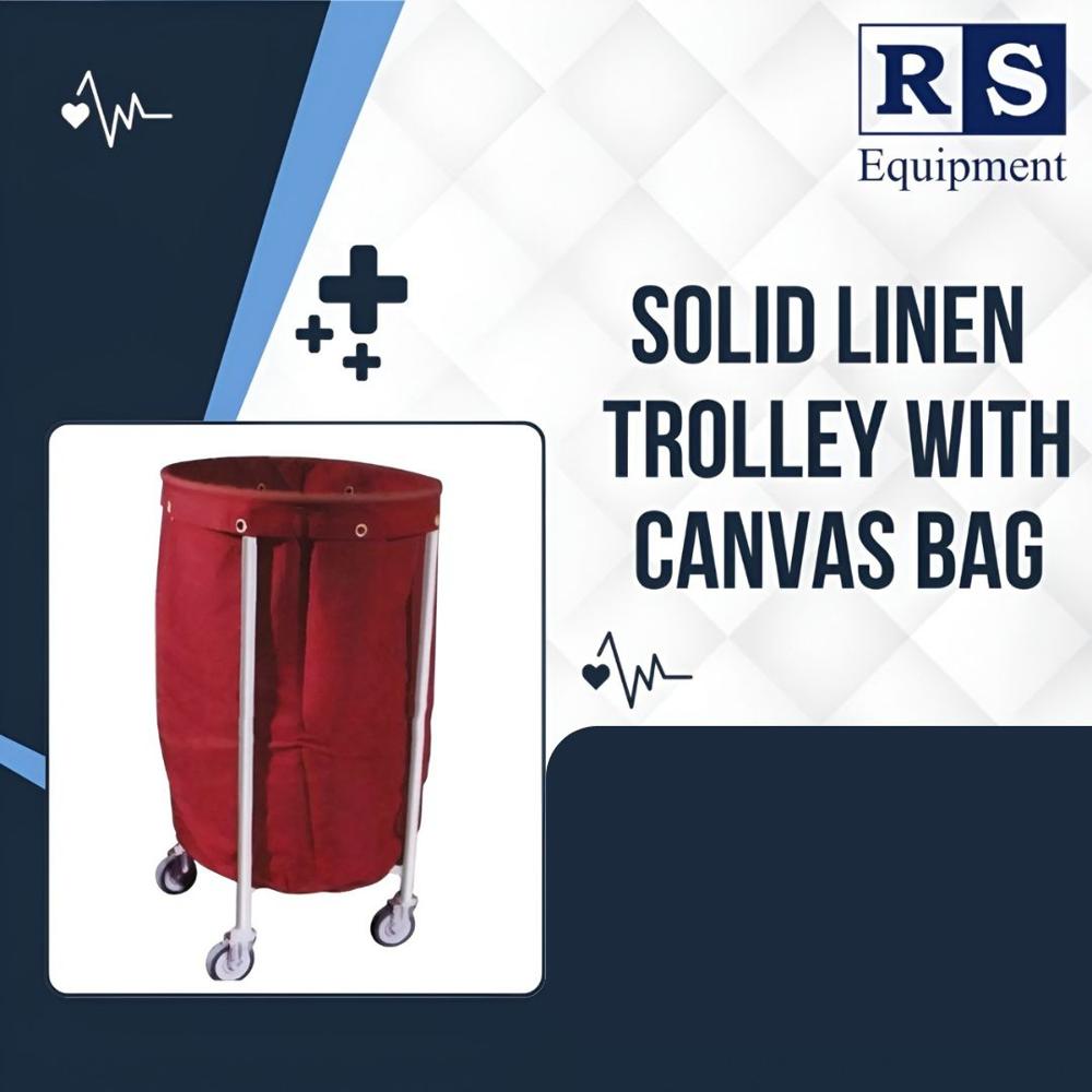 Solid Linen Trolley with Canvas Bag