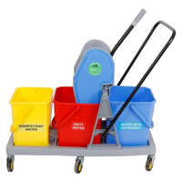 Triple Bucket Mop Wringer Trolley - Automation Grade: Manual