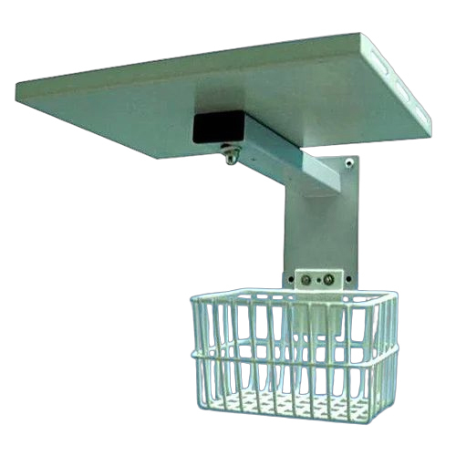 Universal Tray Type Wallmount Patient Monitor Stand - Color: Silver