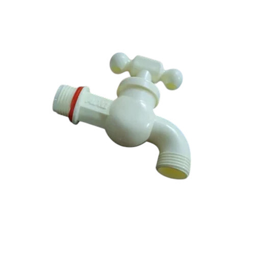 White 4 Inch Wall Mounted Plastic Tap