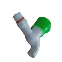 Pvc Short Body Bib Cock - Pvc, White Color, Wall-mounted, Round Shape | Glossy Polished Finish, Easy To Use, 2-year Warranty