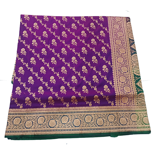 Ladies Purple Nylon Silk Saree