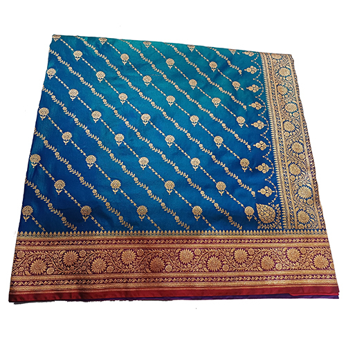 Ladies Festival Wear Banarsi Nylon Saree - Color: Multicolor