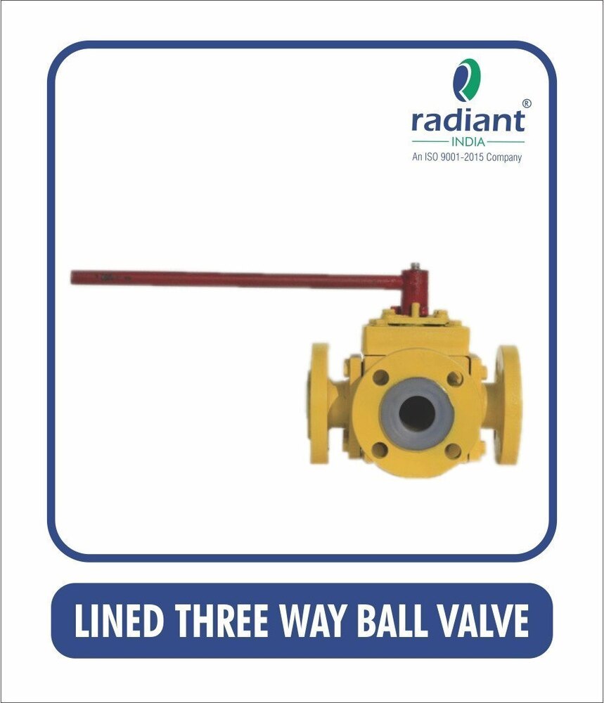 FEP Lined Three Way Ball Valve