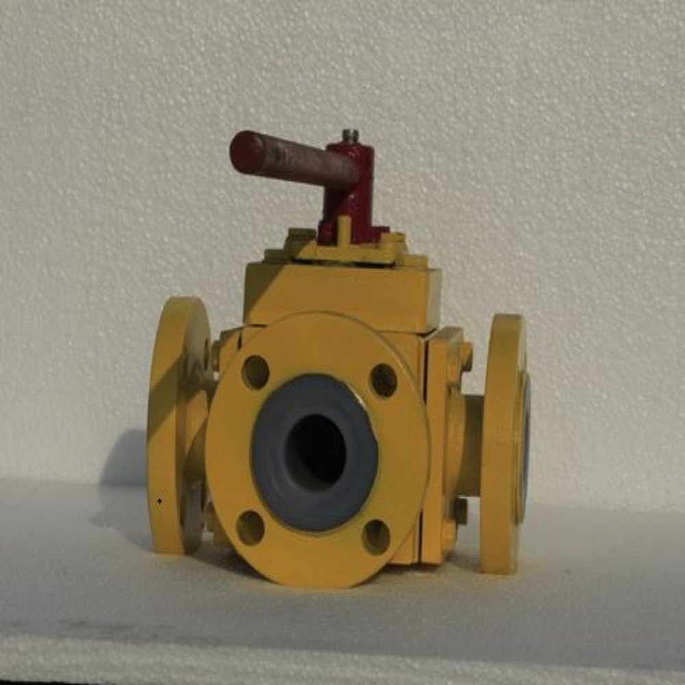 Fep Lined Three Way Ball Valve - Application: Industrial Flow Control