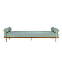 Button Upholstered Italian Designer Linen Chaise Longue