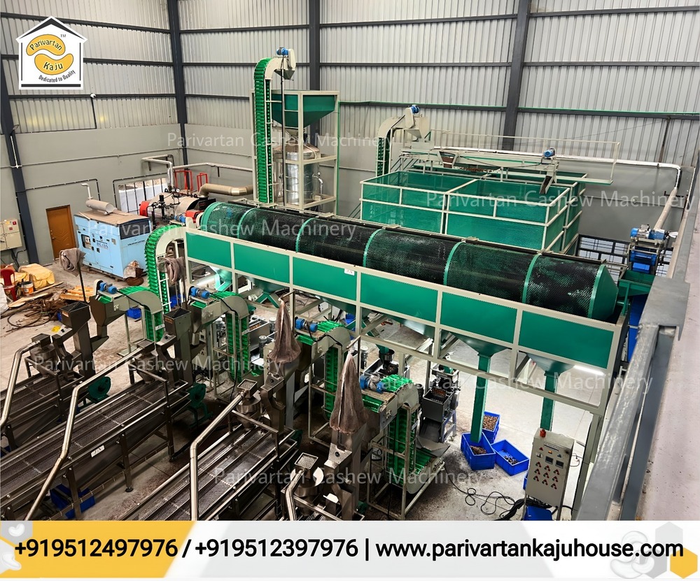 Full Automatic Cashew Nut Processing Plant - 4mt To 100mt Capacity Per Shift | Energy-efficient, High-speed, Automated, Space-saving Design