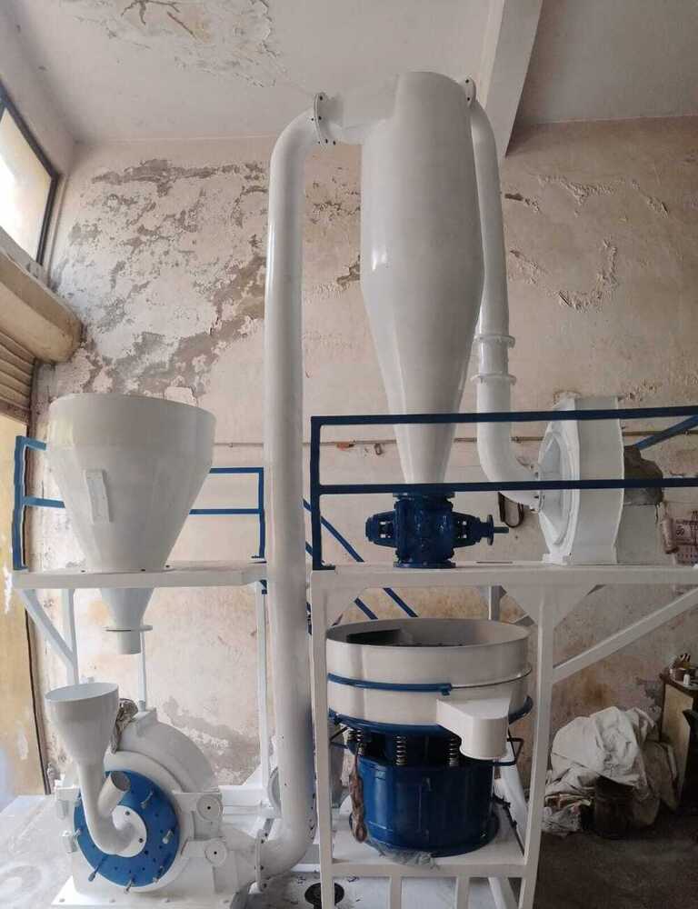Lldpe Plastic Pulverizer Machine Manufacturer - Mild Steel, 11.5x5.5x5.5 ft, White and Blue | 30 HP Power, High Throughput, Advanced Disc Technology