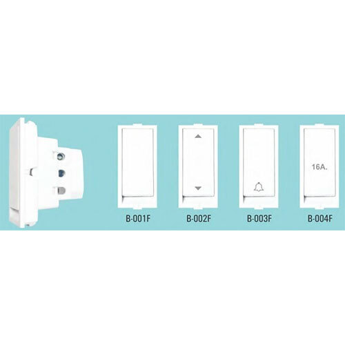 Modular Switch | Flat 6 And 16 Amp Switches - Color: White