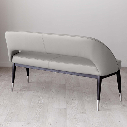 Clover L Grey PU Bench With Backrest Lone Back Carousel