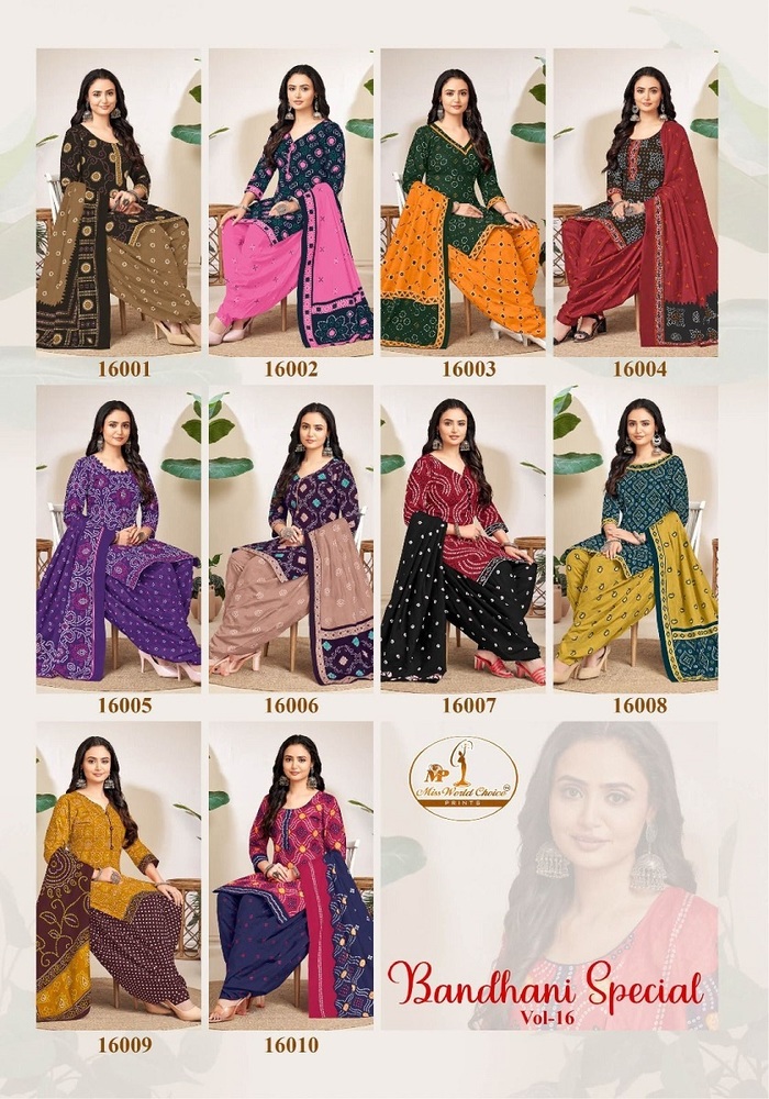 Miss World Bandhani Special Vol-16  Dress Material