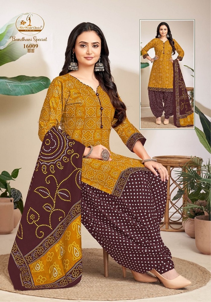 Miss World Bandhani Special Vol-16  Dress Material
