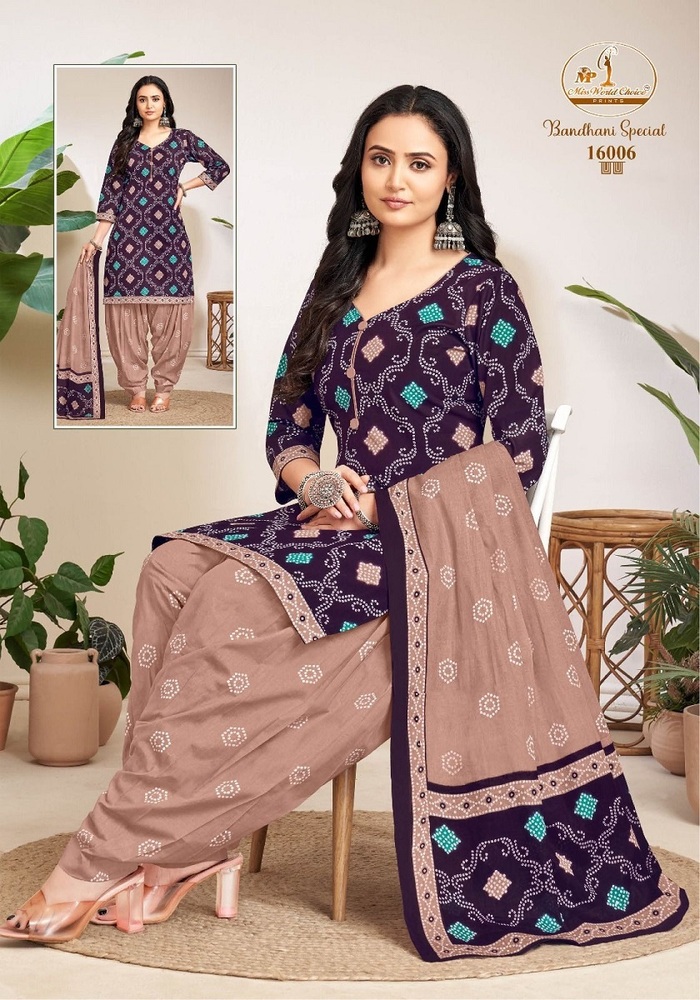 Miss World Bandhani Special Vol-16  Dress Material